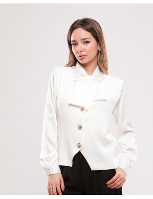 TOP EN MAILLE BOUTONS DORÉS URVI