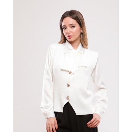 TOP EN MAILLE BOUTONS DORÉS URVI