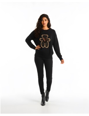 Pull oversize noir femme RIVALA