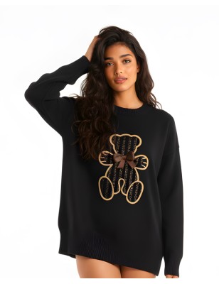 Pull oversize noir femme RIVALA