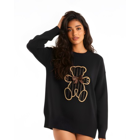 Pull oversize noir femme RIVALA