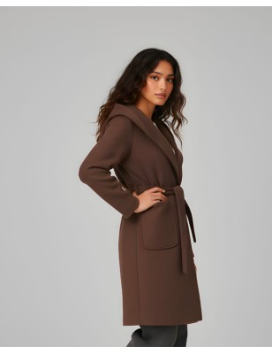 Manteau femme à capuche ceinturé ESTELLE