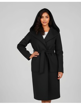 Manteau femme à capuche ceinturé ESTELLE