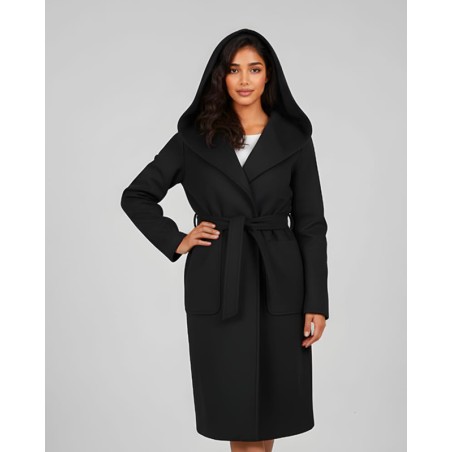 Manteau femme à capuche ceinturé ESTELLE