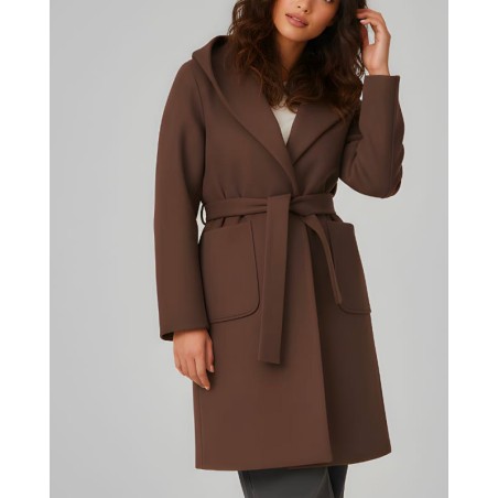 Manteau femme à capuche ceinturé ESTELLE