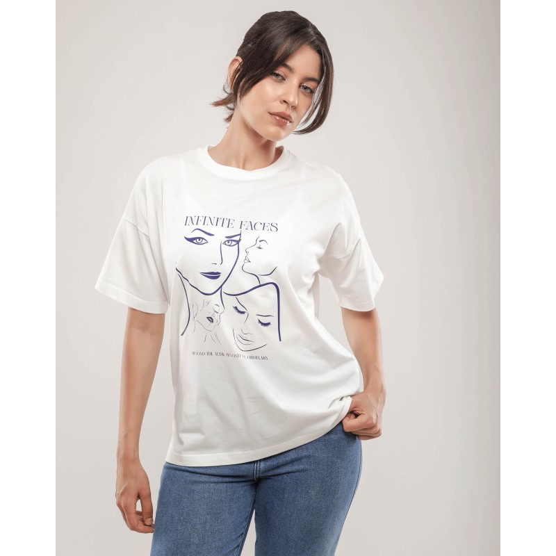 T-shirt motif visage Femme T-shirt motif visage Femme