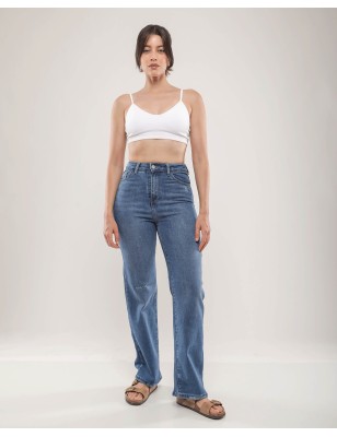 Jean Large Femme Bleu Foncé