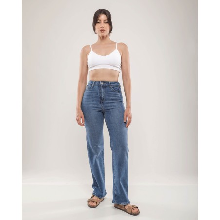 Jean Large Femme Bleu Foncé