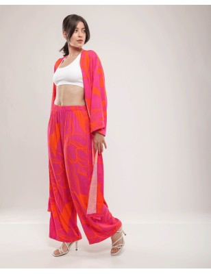 Ensemble Kimono Femme – Imprimé rose