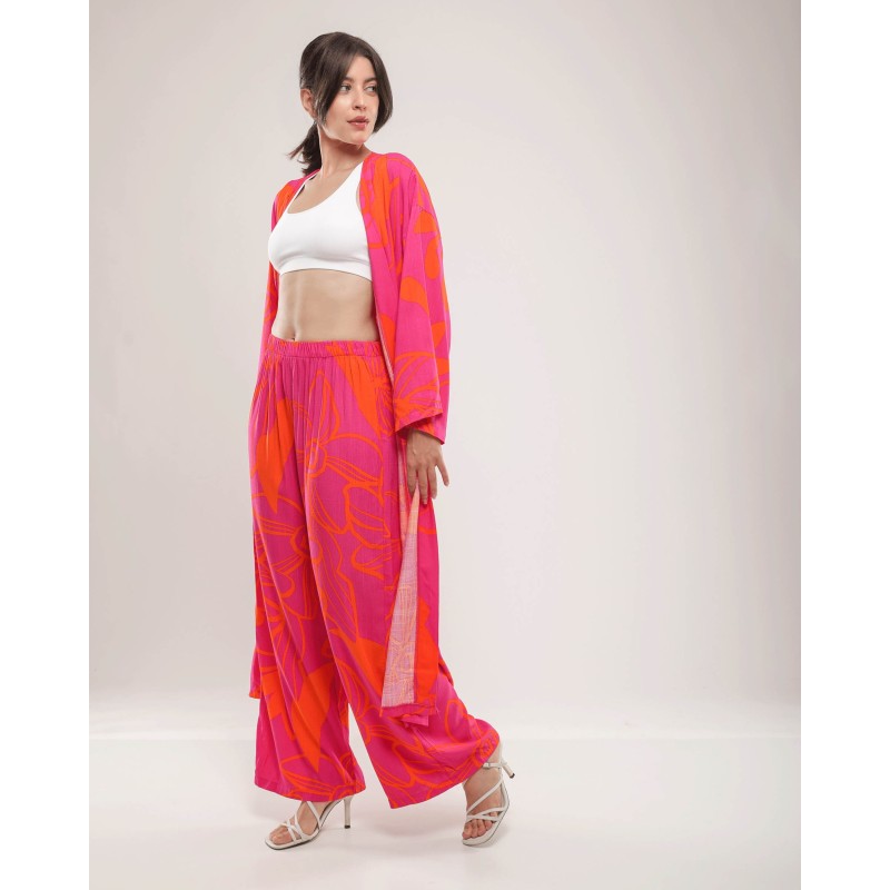 Ensemble Kimono Femme – Imprimé rose Ensemble Kimono Femme – Imprimé rose