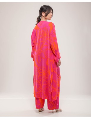 Ensemble Kimono Femme – Imprimé rose