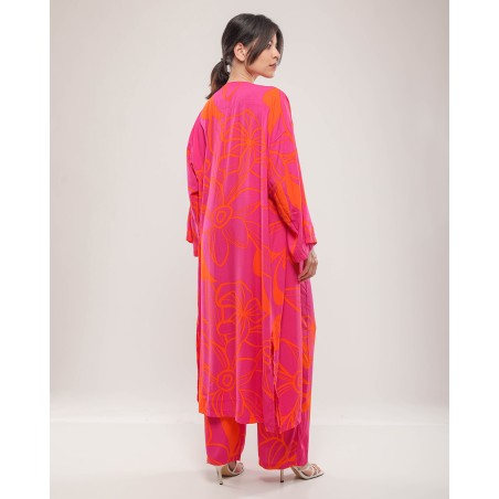Ensemble Kimono Femme – Imprimé rose