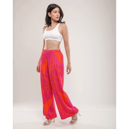 Pantalon large imprimé
