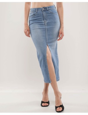 Jupe droite en Jean Femme
