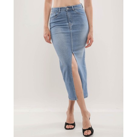 Jupe droite en Jean Femme