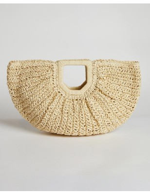Sac en raphia tressé – Demi lune