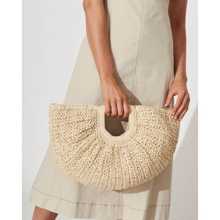 Sac en raphia tressé – Demi lune
