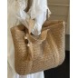 Sac cabas en raphia avec pompon
