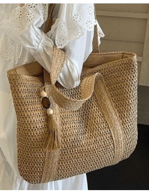 copy of Sac cabas en raphia tressé avec pompon