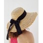 Chapeau en raphia naturel avec ruban en toile Chapeau en raphia naturel avec ruban en toile