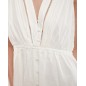 Robe Longue en Lin Blanc Boutonnée Robe Longue en Lin Blanc Boutonnée