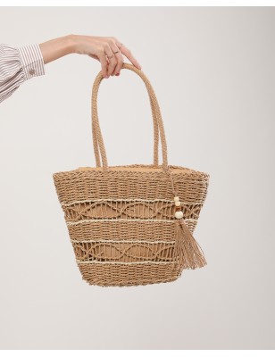 Sac couffin en rotin tressé avec doublure