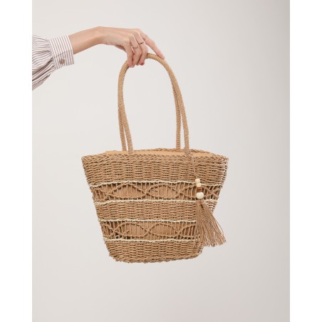 Sac couffin en rotin tressé avec doublure