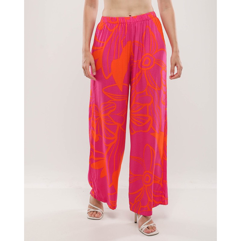 Pantalon large imprimé