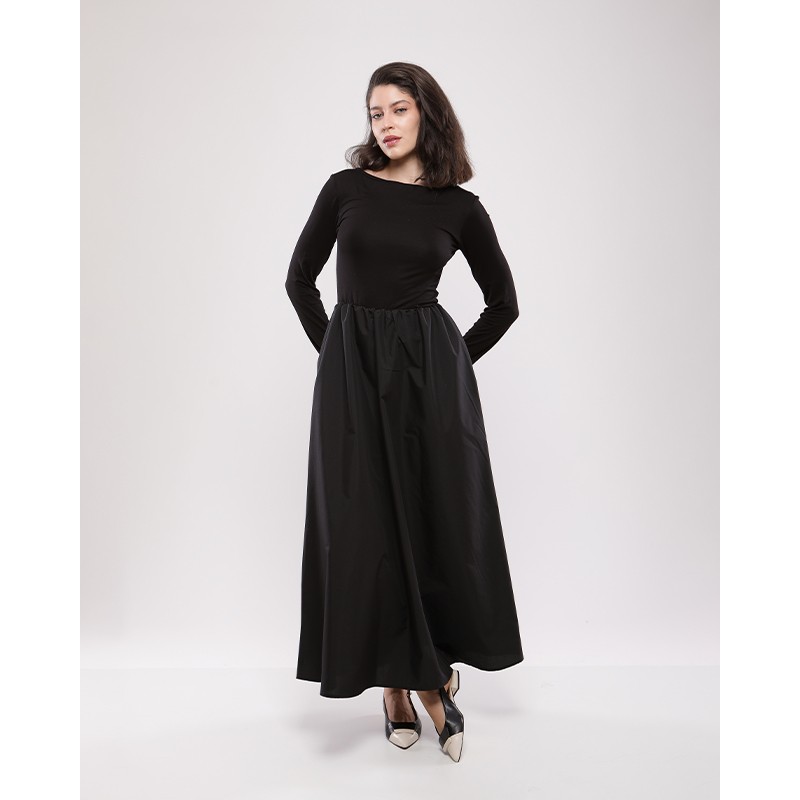 Robe maxi MIRA en bi-matière