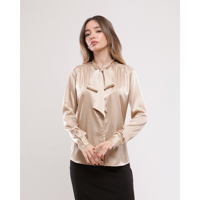 Chemise à cravate SATINA